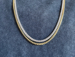 Load image into Gallery viewer, Gold Round Box and Silver Wheat Chain Set
