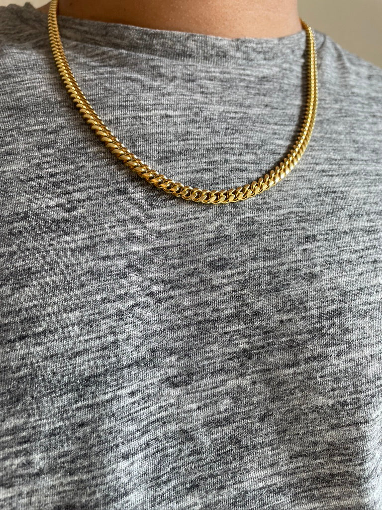 4.6mm Gold Miami Cuban Link Chain 