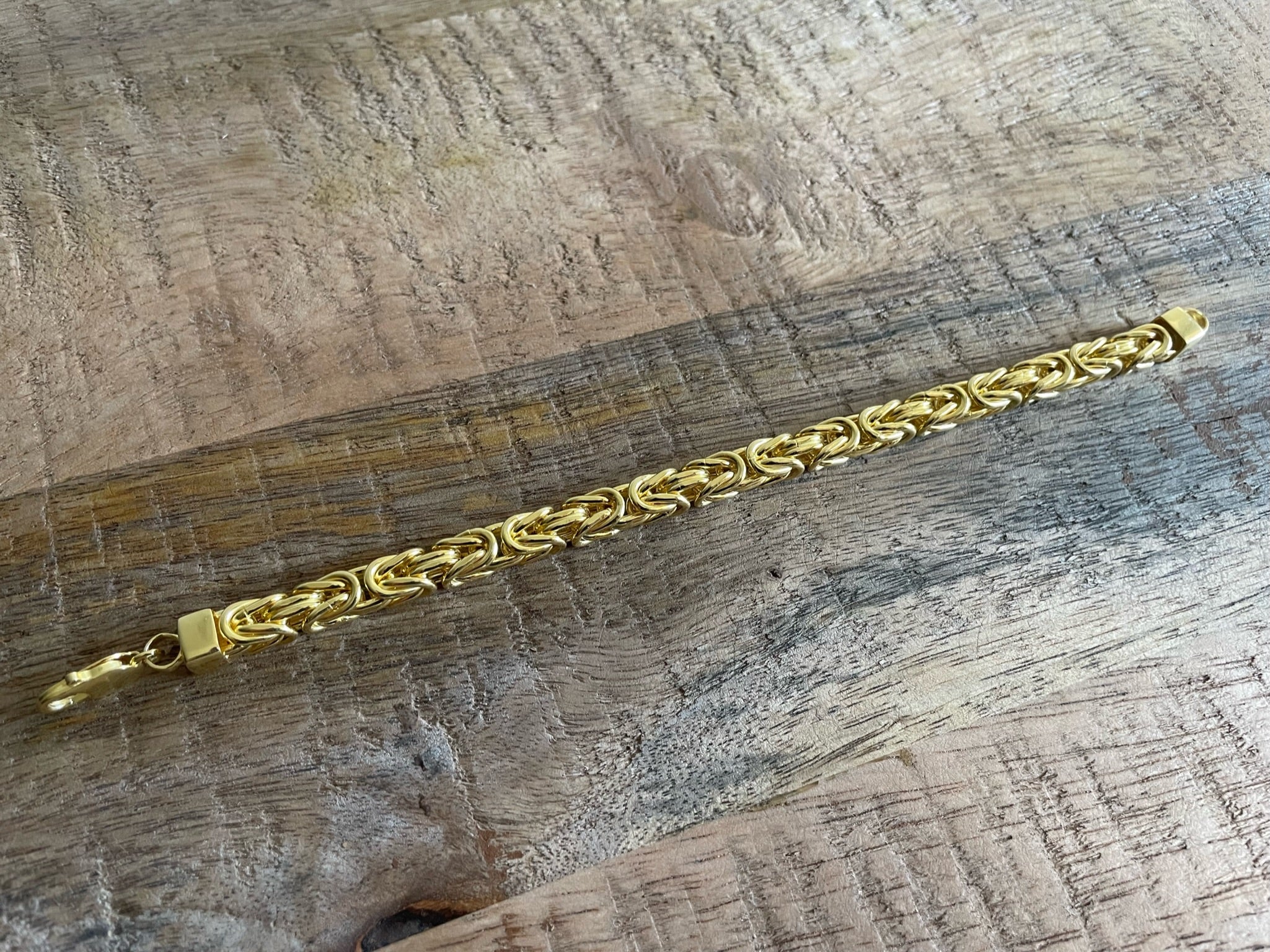 Gold Byzantine Bracelet - 7mm