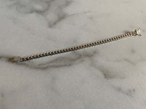 Silver Rhodium Miami Cuban Link Bracelet - 7mm