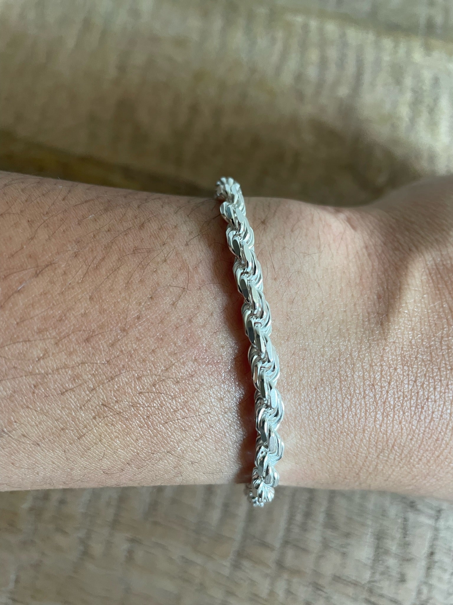 5mm Silver Rope Bracelet