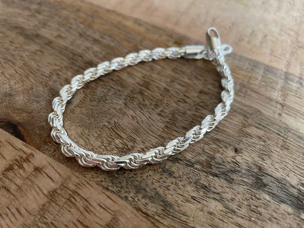 5mm Silver Rope Bracelet