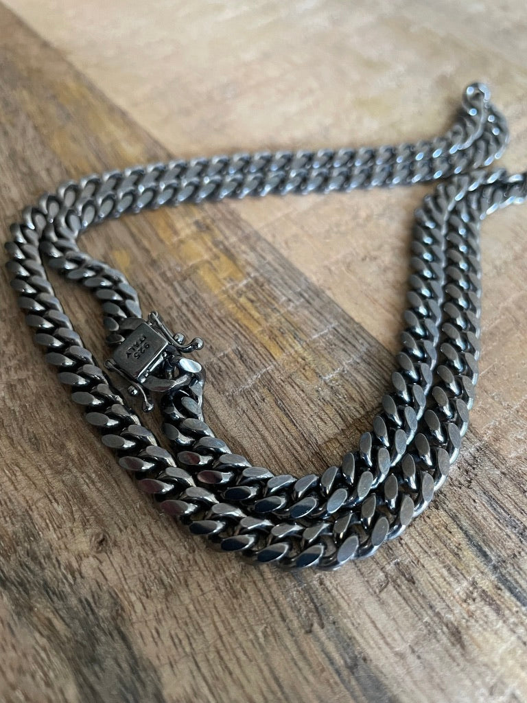 Black Miami Cuban Link Chain - 6.5mm