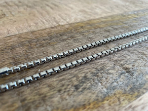 Silver Rhodium Round Box Chain