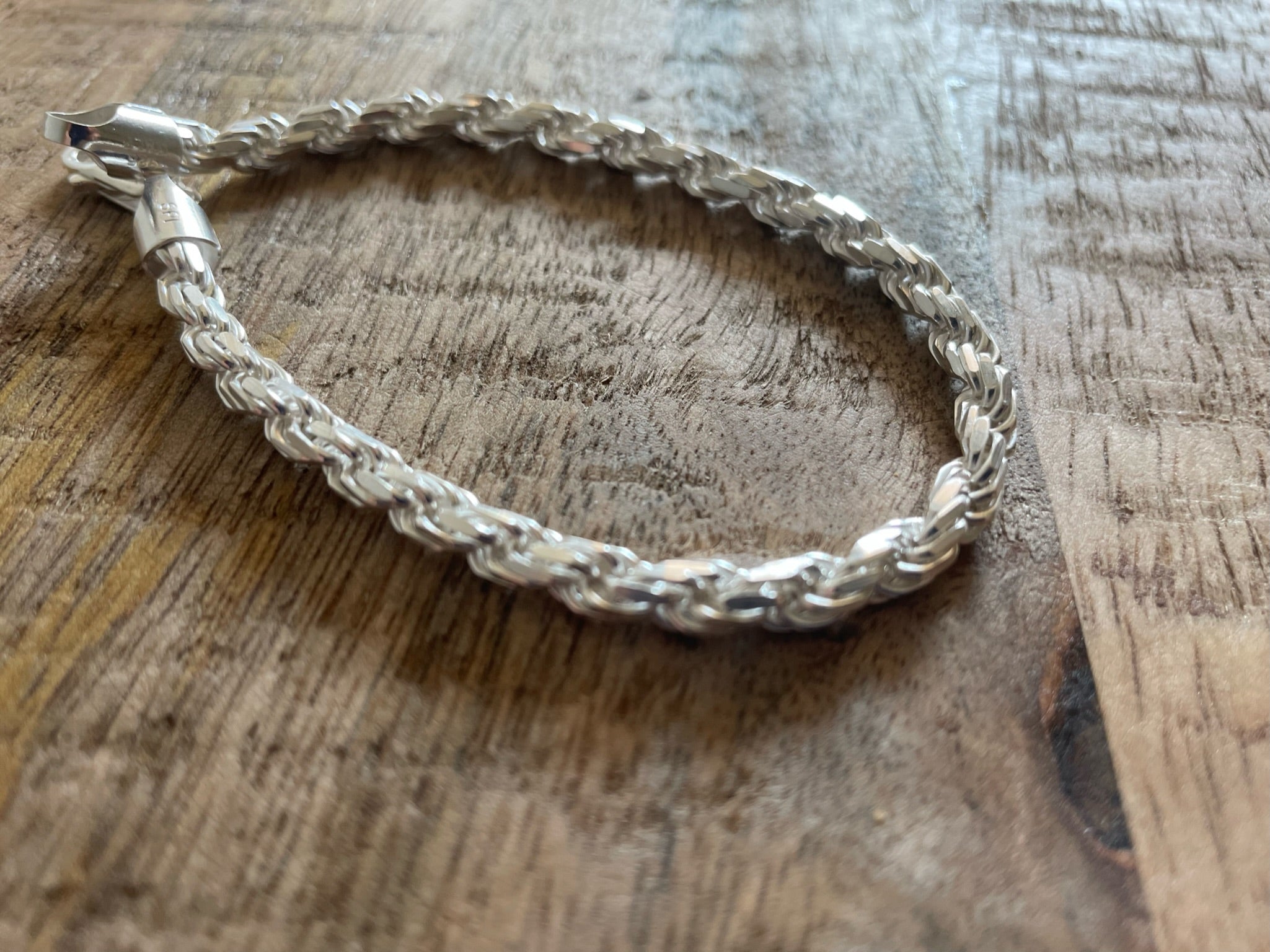 5mm Silver Rope Bracelet