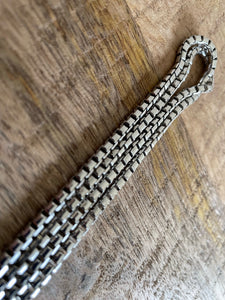 Silver Rhodium Round Box Chain