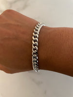 Load image into Gallery viewer, Silver Rhodium Miami Cuban Link Bracelet - 7mm
