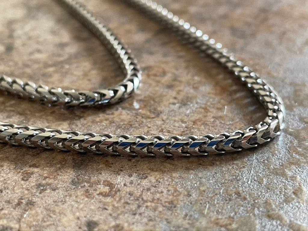 3mm Rhodium Plated Franco Chain