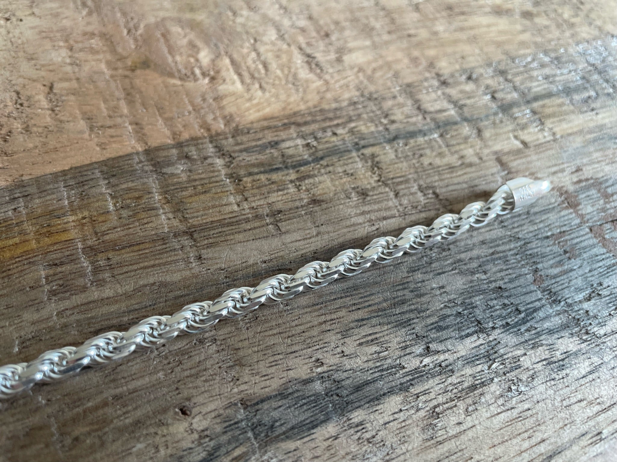 5mm Silver Rope Bracelet