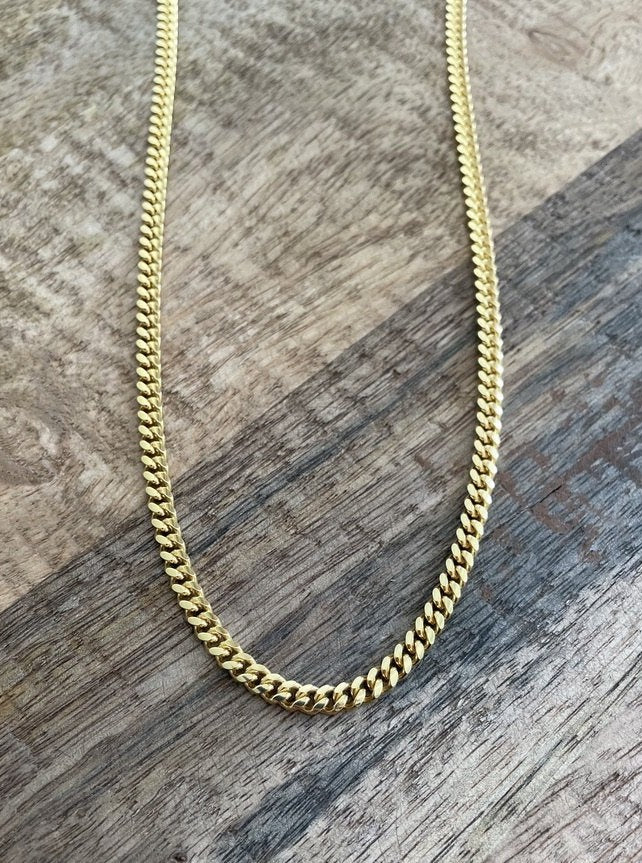 4.6mm Gold Miami Cuban Link Chain 